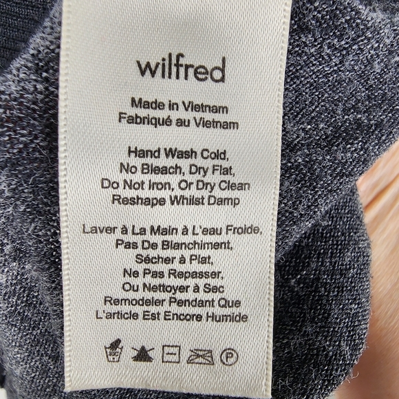 Wilfred Aritzia Berri Heathered Charcoal Black Long Sleeve Pullover Sweater XS - Picture 5 of 6